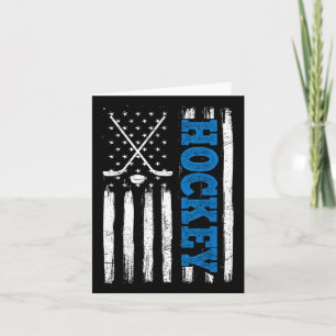 American Flag Hockey Usa Patriotic Shirt Hockey Lo Card