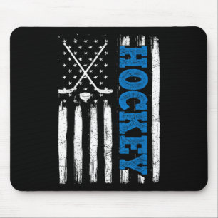 American Flag Hockey Usa Patriotic Shirt Hockey Lo Mouse Pad