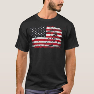 American Flag Hockey Usa Patriotic T-Shirt