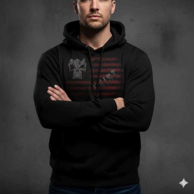 American Flag Hoodie with Skull (Creator Uploaded)