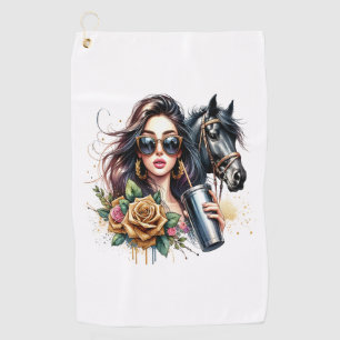American Flag Horse Patriotic USA Golf Towel