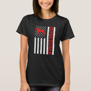 American Flag Horse Riding Clydesdale Horse T-Shirt