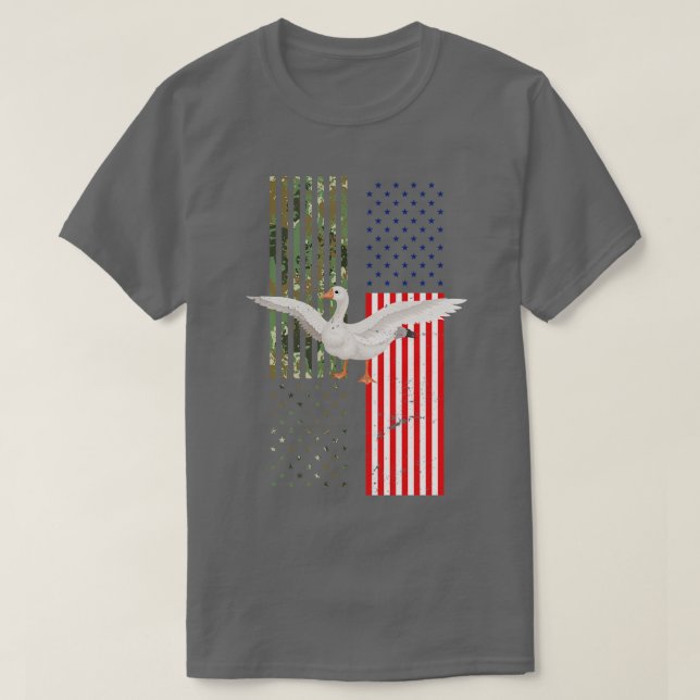 American Flag Hunting Goose 1 T-Shirt (Design Front)