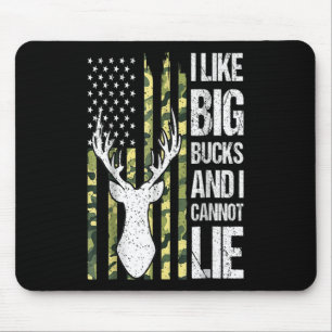 American Flag I Like Big Bucks And I Cannot Lie De Mouse Pad