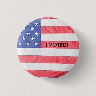 American Flag "I Voted" Election Button