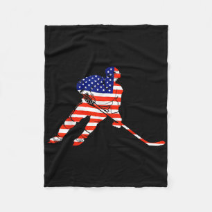 American Flag Ice Hockey Usa T-shirt T-shirt.png  Fleece Blanket