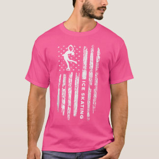 American Flag Ice Skating Ice Skating T-Shirt