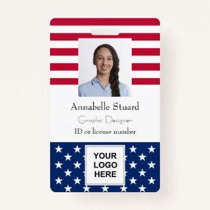 American Flag ID Badge