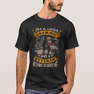 American Flag I'm A Mum Grammie And A Veteran 4th  T-Shirt