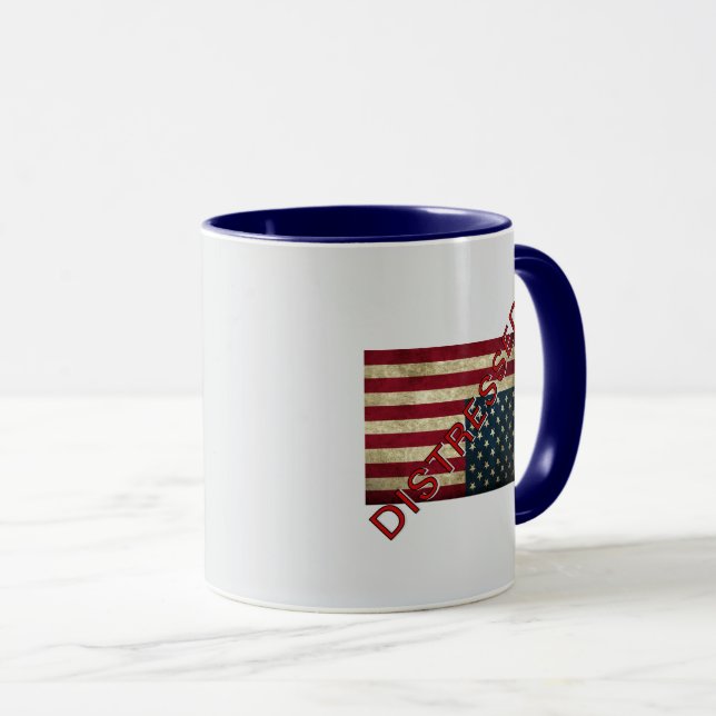 American Flag in Distress Coffee Mug (Front Right)