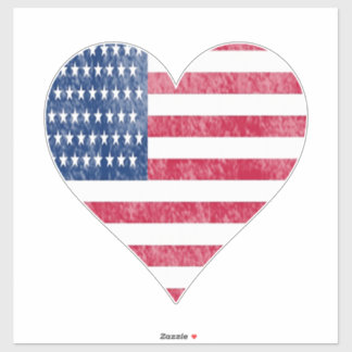 American flag in heart