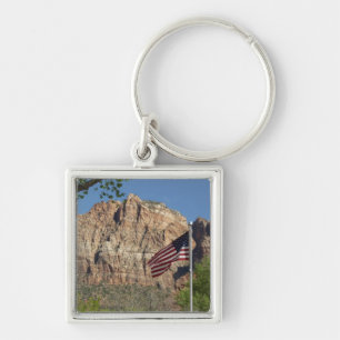 American Flag in Zion National Park I Key Ring