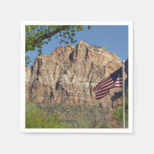 American Flag in Zion National Park I Napkin