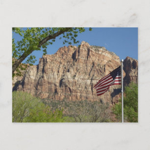 American Flag in Zion National Park I Postcard