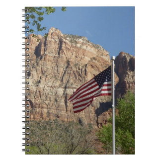 American Flag in Zion National Park I Spiral Notebook