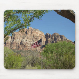 American Flag in Zion National Park II Mouse Pad