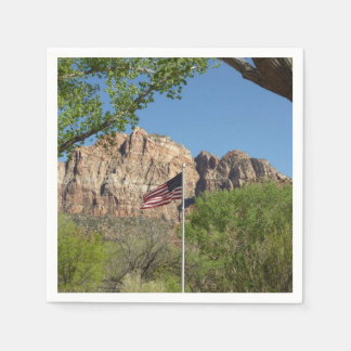 American Flag in Zion National Park II Napkin