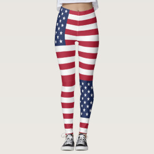 American Flag Independence Day Leggings