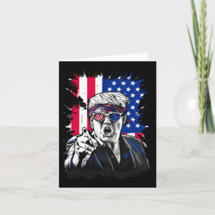 American Flag Intense Face Expression Trump Card