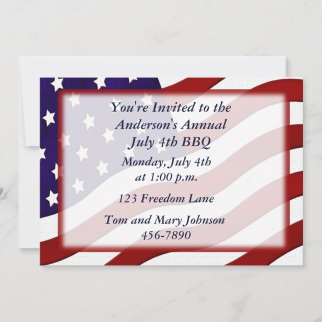 American Flag Invitation (Front)
