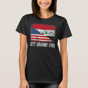 American Flag & Iraq Flag Best Granny Ever Family T-Shirt