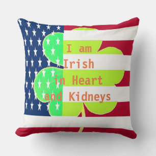 American Flag Irish Shamrock Clover St. Patrick Cushion