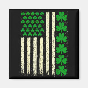 American flag irish shamrocks st patricks day men magnet