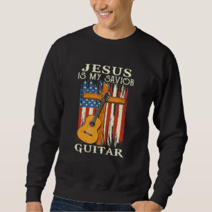 American Flag Is My Saviour Guitar Is My Therapist Sweatshirt