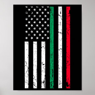 American Flag Italian American Pride 4th Of July Poster