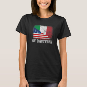 American Flag & Italy Flag Best Big Brother Ever F T-Shirt