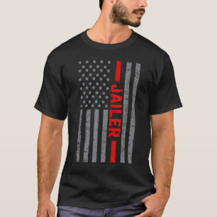 American Flag Jailer US Flag Vintage For Men Dad T-Shirt