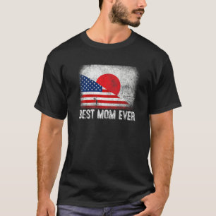 American Flag & Japan Flag Best Mum Ever Family T-Shirt