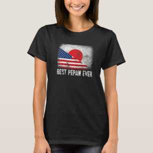 American Flag & Japan Flag Best Pepaw Ever Family T-Shirt