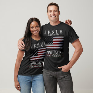 American Flag Jesus is my Saviour Trump President T-Shirt