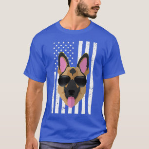 American Flag K9 Gift Police Dog German Shepherd T-Shirt