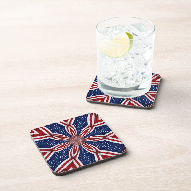 American Flag Kaleidoscope Abstract 1 Coaster (Right Side)