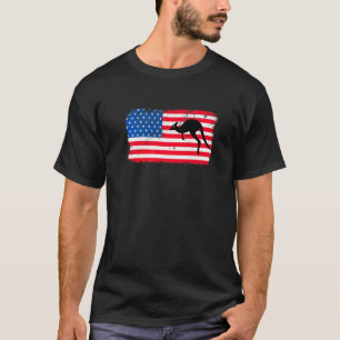 American Flag Kangaroo Kids Men Women 4th Of July T-Shirt