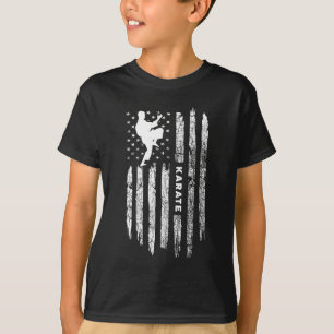 American Flag Karate Clothing - Karateka Vintage K T-Shirt