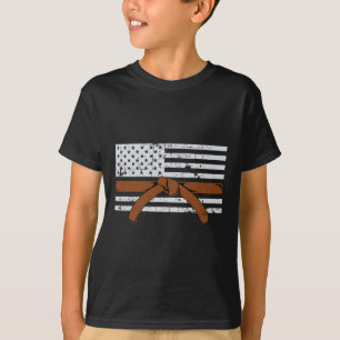 American Flag Karate Gift Tae Kwon Do Fighter Comt T-Shirt