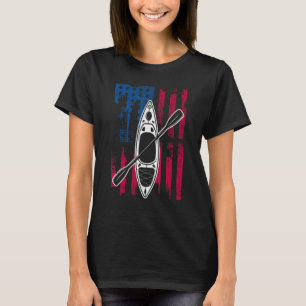 American Flag Kayak Cool Kayaking Men Women T-Shirt
