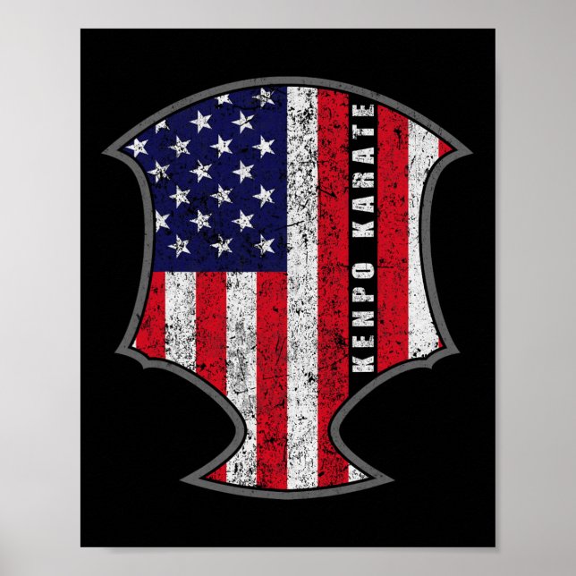 American Flag Kenpo Karate Fighter Patriotic Novel Poster (Front)
