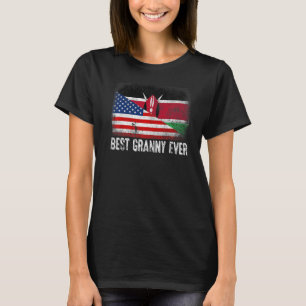 American Flag & Kenya Flag Best Granny Ever Family T-Shirt