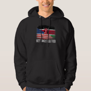 American Flag & Kenya Flag Best Single Dad Ever Fa Hoodie
