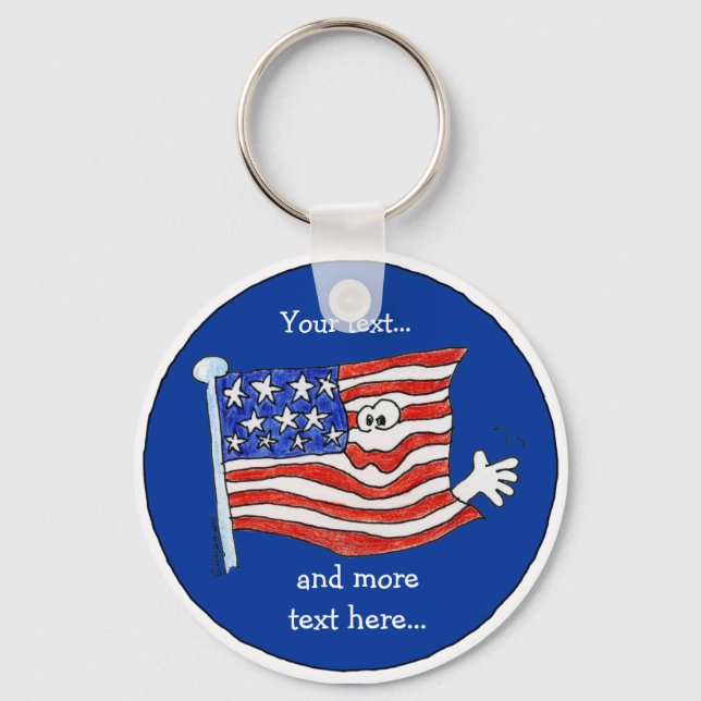 American Flag Key Chain To Customise (Front)