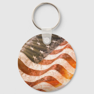 American Flag Key Ring