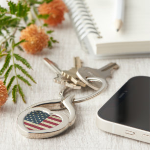 American Flag Key Ring