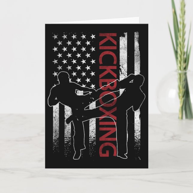 American Flag Kickboxing Apparel Us Flag Kickboxer Card (Front)