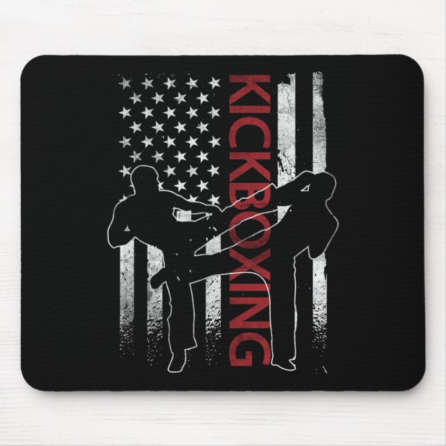 American Flag Kickboxing Apparel Us Flag Kickboxer Mouse Pad (Front)