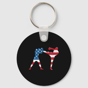 American Flag Kickboxing  Key Ring