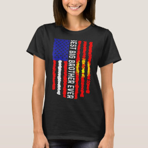 American Flag Kyrgyzstan Flag Best Big Brother Eve T-Shirt